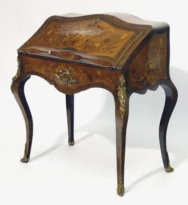 Appraisal: A KINGWOOD AND TULIP WOOD BUREAU DE DAME of oblong