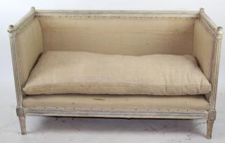 Appraisal: French Louis XVI painted settee French Louis XVI painted settee