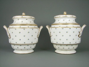 Appraisal: A pair of Derby porcelain ice cream pails with covers