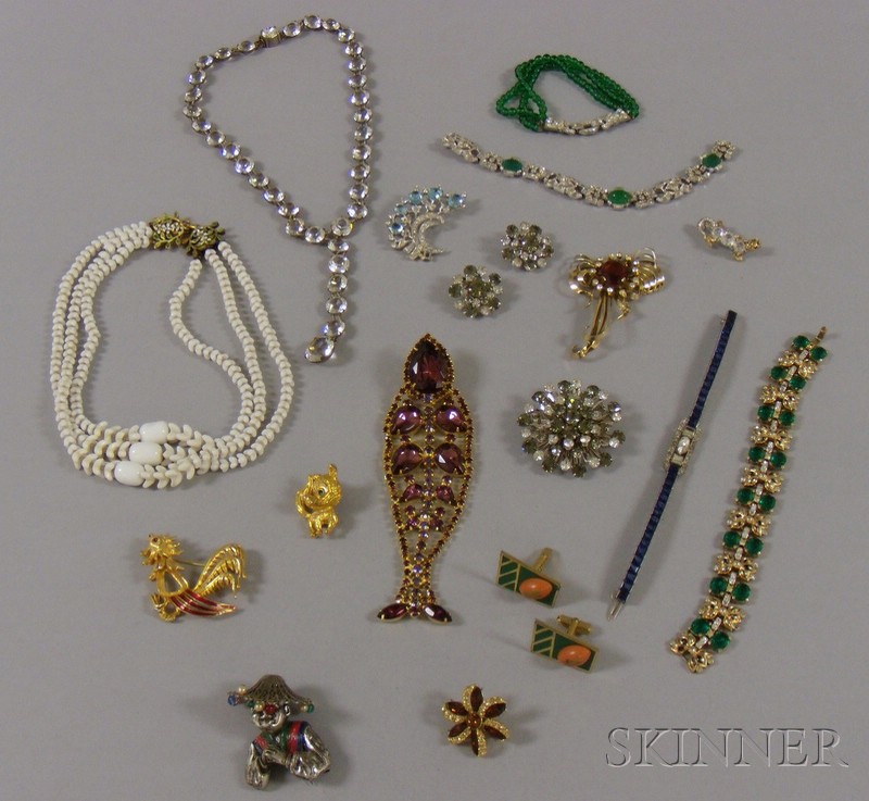 Appraisal: Group of Mostly Signed Costume Jewelry including a Ciner sterling