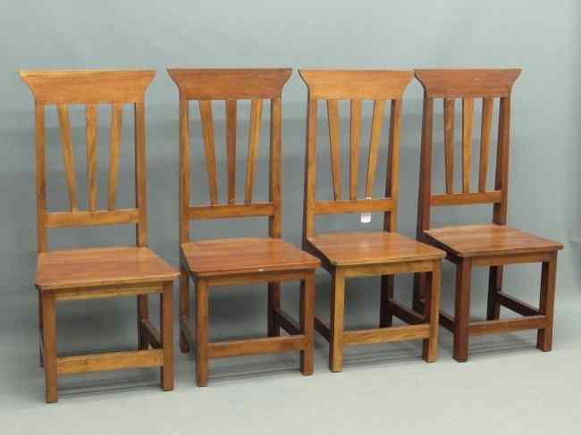 Appraisal: Set of four th c dining chairs '' Seat Ht