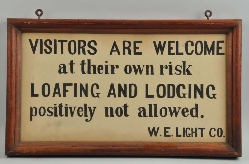 Appraisal: Visitors Are Welcome Sign This Visitors Are Welcome sign has