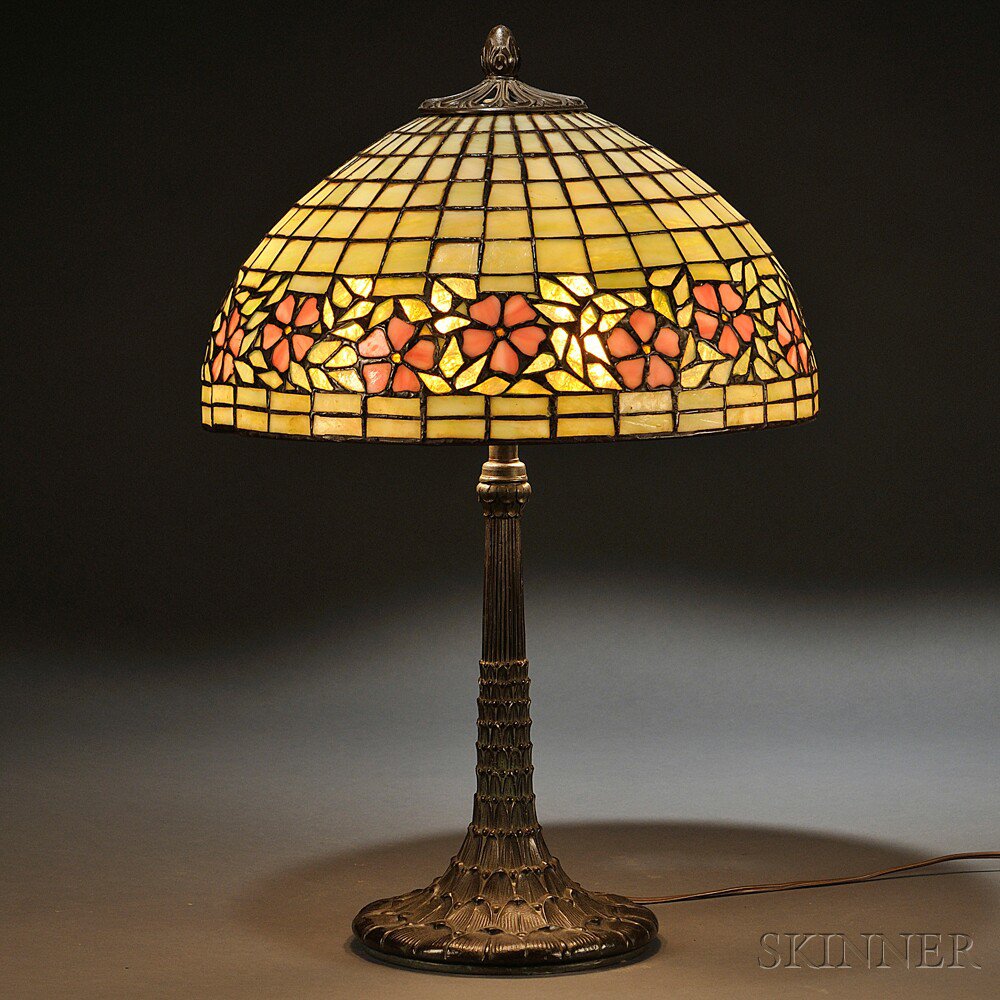 Appraisal: Mosaic Glass Table Lamp Art glass patinated metal United States