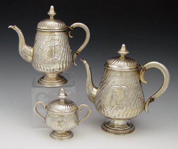 Appraisal: PIECE H MEYEN CO GERMAN SILVER COFFEE SET Hallmarked H