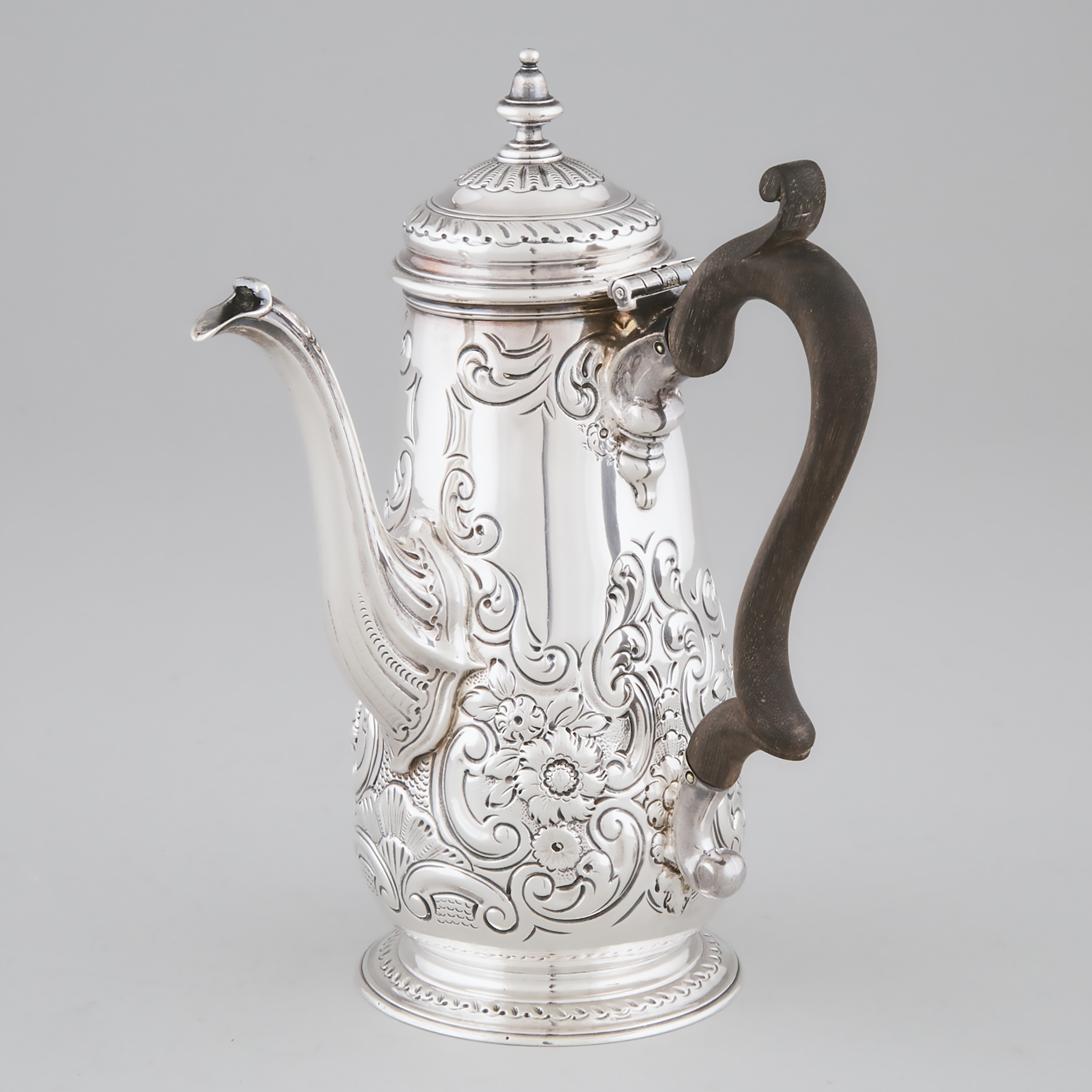 Appraisal: George II Silver Coffee Pot Henry Morris London height in