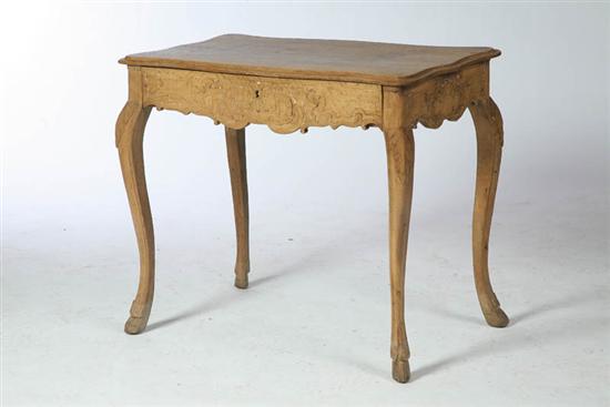 Appraisal: FRENCH-STYLE SIDE TABLE Europe late th-early th century oak Edge-molded