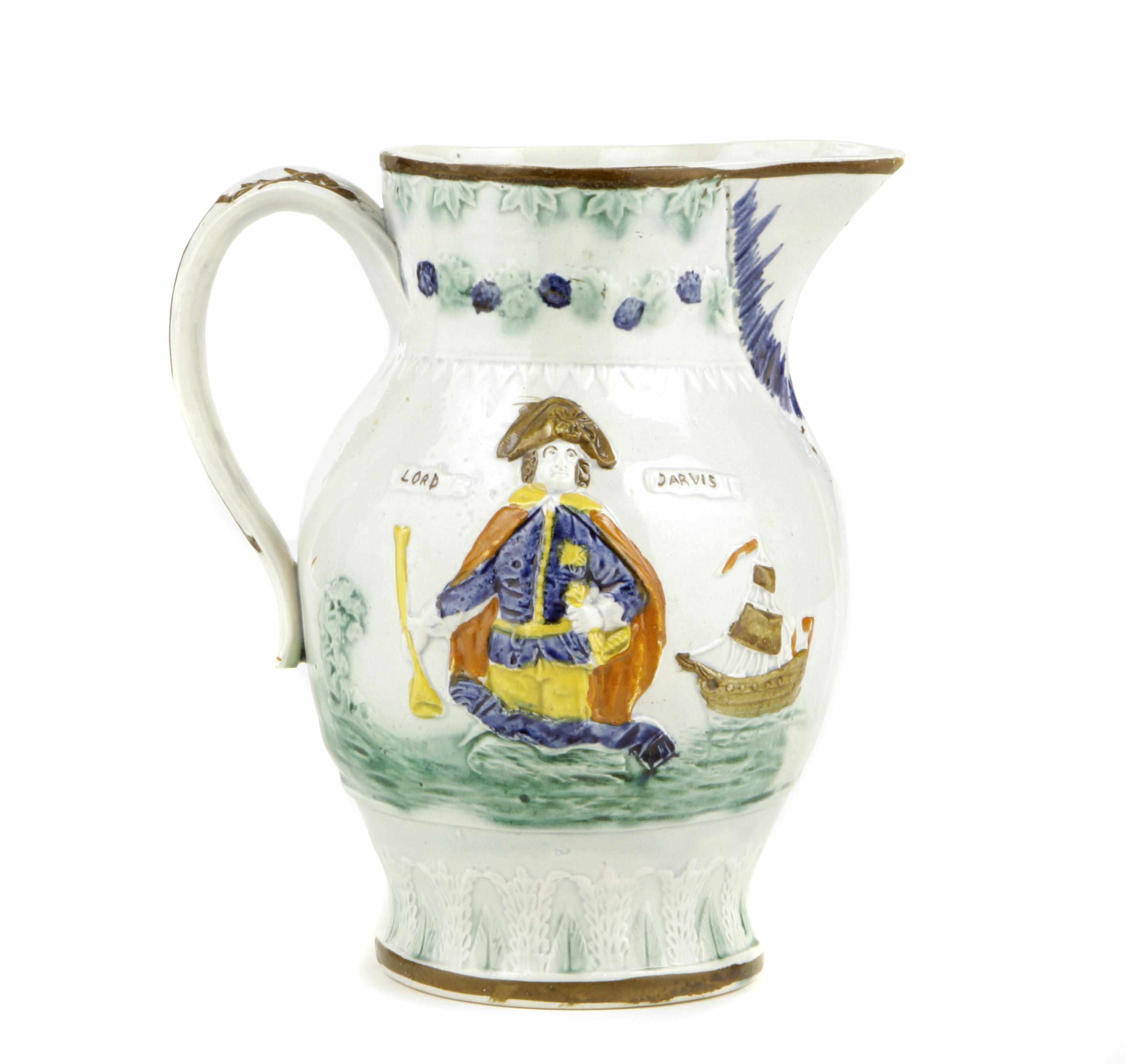 Appraisal: An English creamware pitcher height in