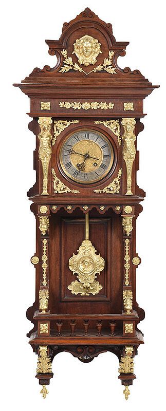 Appraisal: Lenzkirch Carved Oak Balcony Clock Continental late th th century