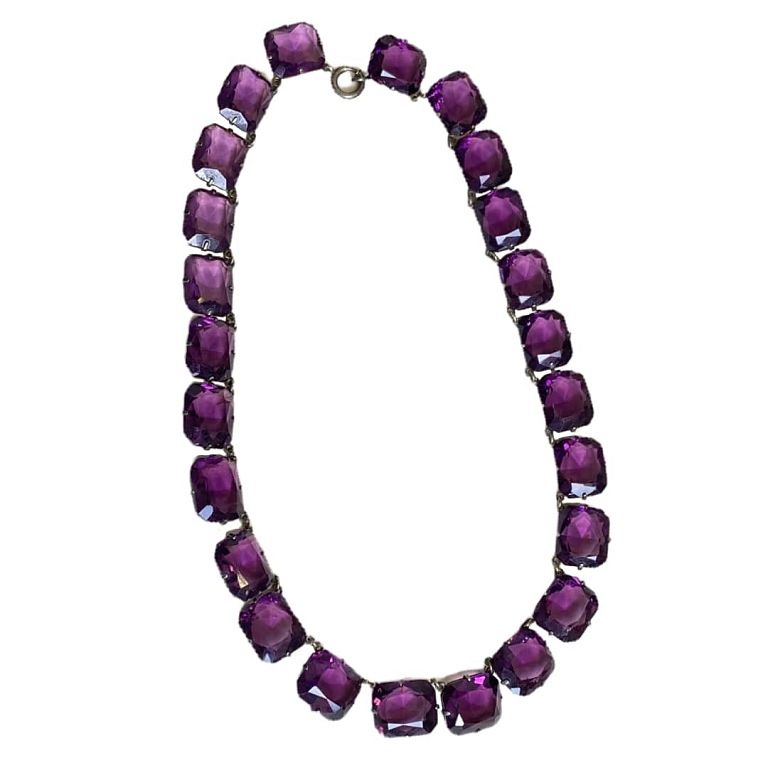 Appraisal: Amethyst Necklace Amethyst Necklace Set In Sterling Silver Measures inches