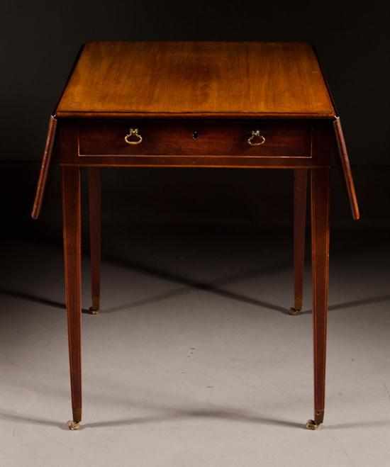 Appraisal: George III stringer inlaid mahogany pembroke table late th early