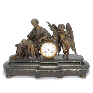 Appraisal: Napoleon III Gilt Bronze Statue Statue Clock Napoleon III Gilt