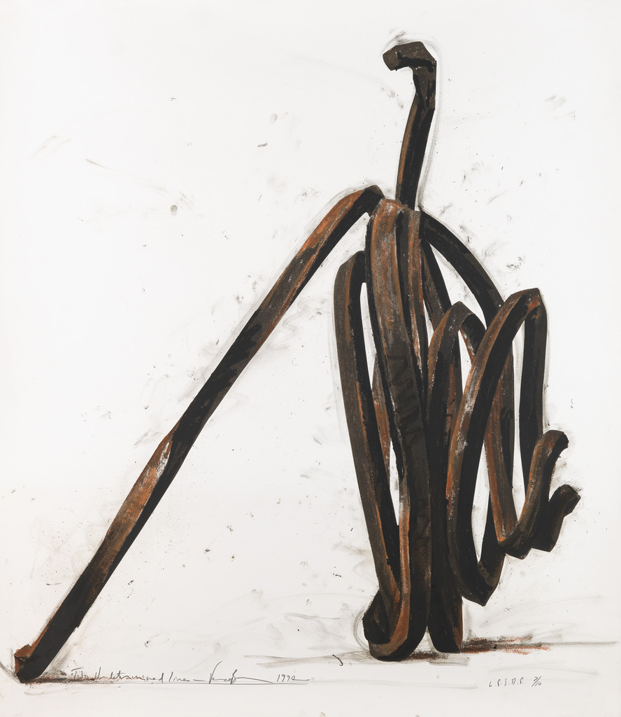 Appraisal: BERNAR VENET Two Undetermined Lines Color lithograph with extensive hand-coloring