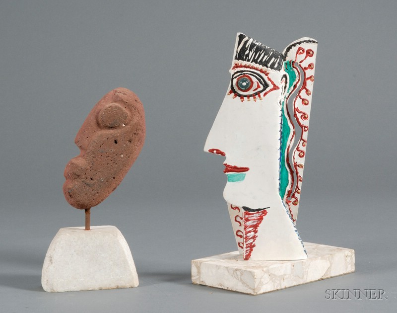 Appraisal: Two Sculptures George Daniels Primitive and a Sculpture After Picasso