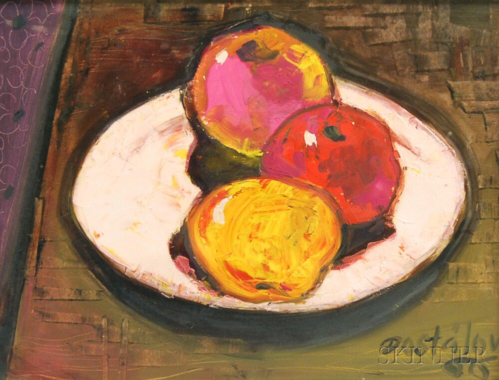 Appraisal: Alena Dostalova Czech th Century Still Life with Plate of