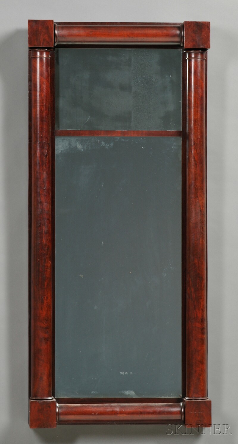 Appraisal: Classical Mahogany Mirror possibly Boston c the rectangular form with