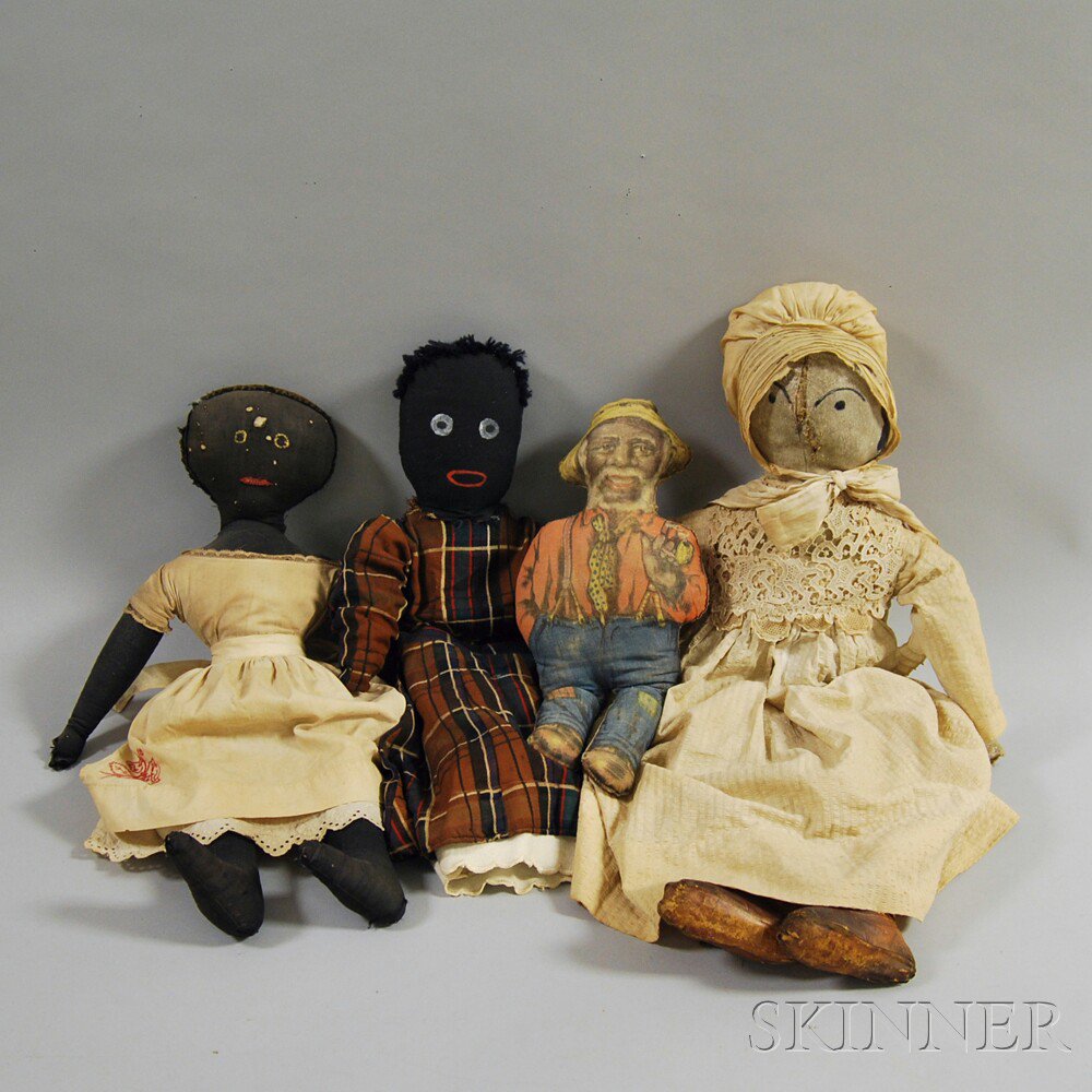 Appraisal: Four Cloth Dolls a printed Uncle Mose - Aunt Jemima's