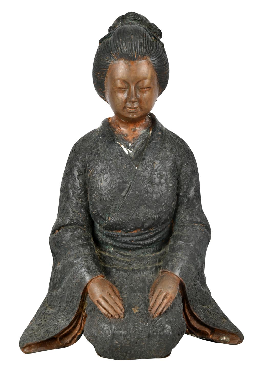 Appraisal: SEATED BRONZE FIGUREProvenance The Eva and Loran Whitelock Estate to