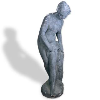 Appraisal: Large Mannerist Style Nude Polychrome Concrete Sculpture Flaking and rubbing