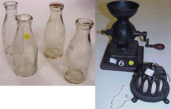 Appraisal: Cast iron Philadelphia coffee grinder string holder and four assorted