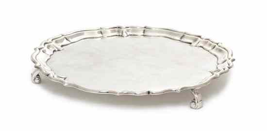 Appraisal: An English Silver Salver John Tuite London having a dished