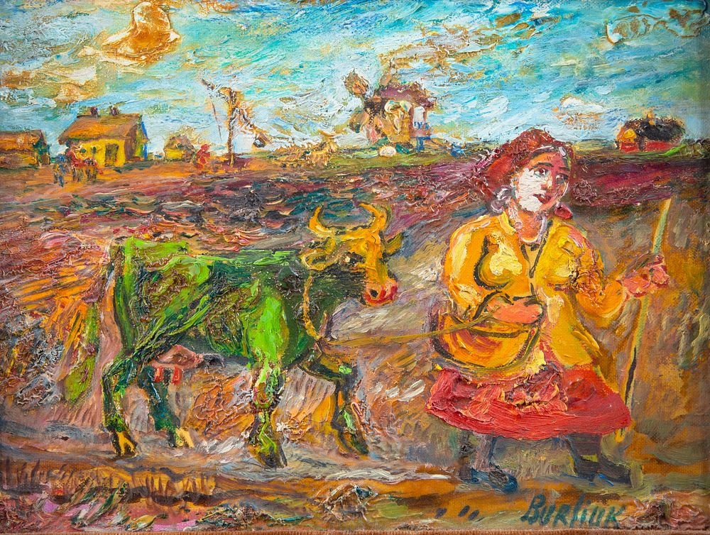 Appraisal: DAVID BURLIUK RUSSIAN - DAVID BURLIUK RUSSIAN - Woman Leading