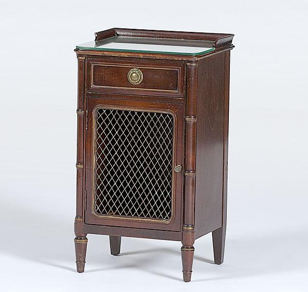 Appraisal: LOUIS XVI-STYLE SIDE CABINET A th century Louis XVI-style side