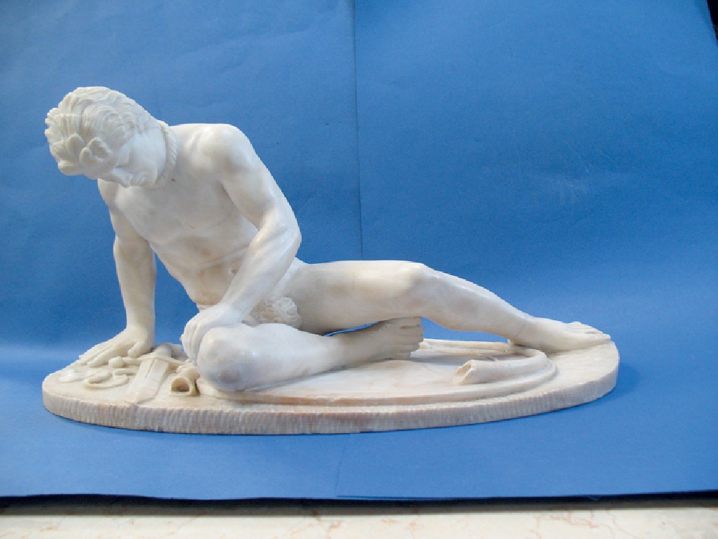 Appraisal: AFTER THE ANTIQUE THE DYING GAUL a carved marble sculpture