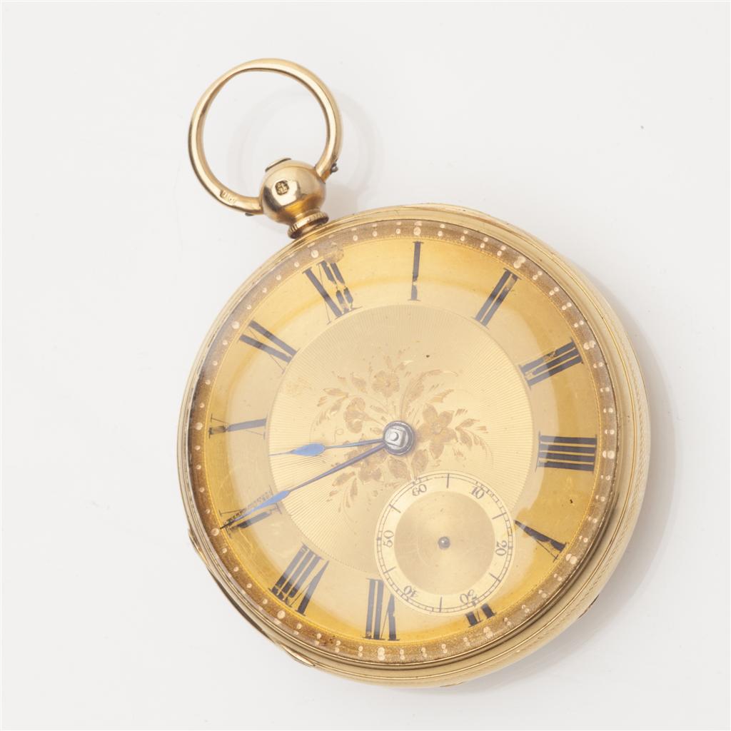 Appraisal: A gentleman's ct gold pocket watch open faced key wind