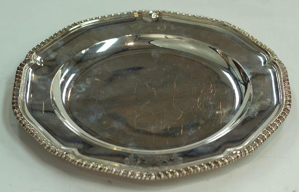 Appraisal: SET OF FOUR GEORGE III SILVER PLATES AUGUSTIN LE SAGE