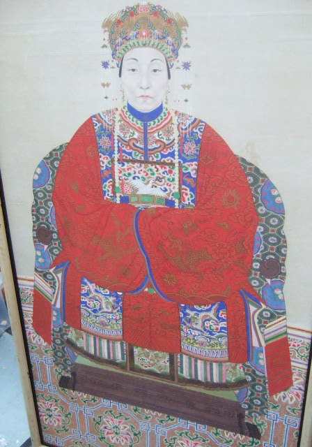 Appraisal: A Chinese ancestral painting of a lady th century colour