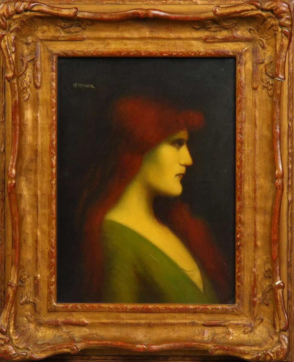 Appraisal: Jean-Jacques Henner French - Young woman w red hair Sgn