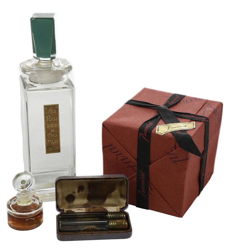 Appraisal: Four Vintage Perfumes Including Baccarat Baccarat Caron Le Pois de