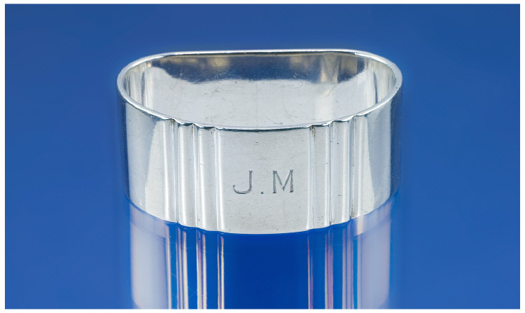 Appraisal: Silver D Shaped Napkin Ring Hallmarked For London M Makers