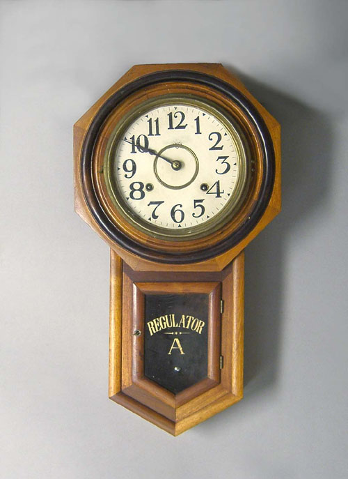 Appraisal: Mahogany regulator clock h