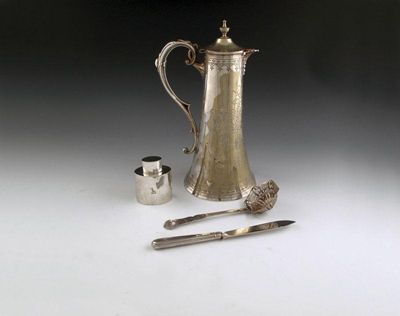 Appraisal: A mixed lot comprising an Edwardian silver tea canister of