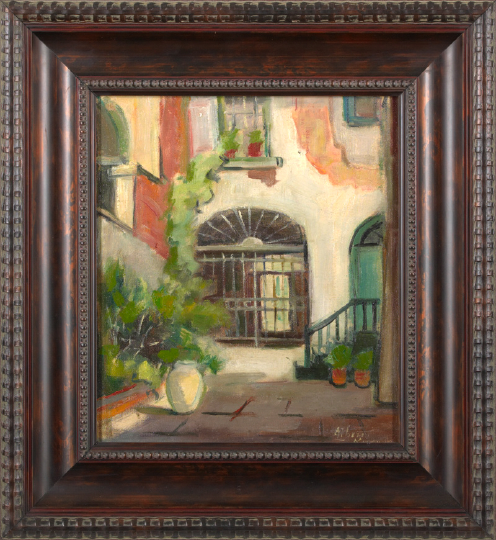 Appraisal: Alberta Kinsey American Louisiana - French Quarter Courtyard oil on