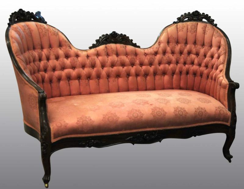 Appraisal: Victorian Love Seat Description Circa Reupholstered Condition Excellent Size L