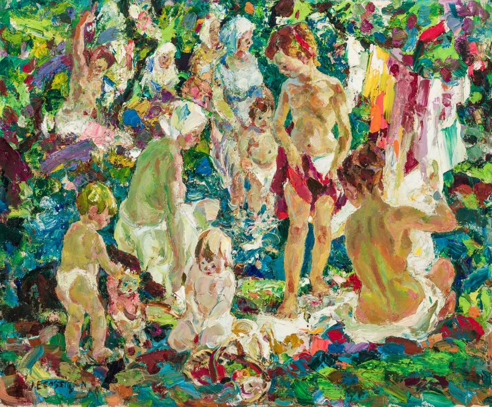 Appraisal: JOHN EDWARD COSTIGAN American - The Bathers oil on canvas