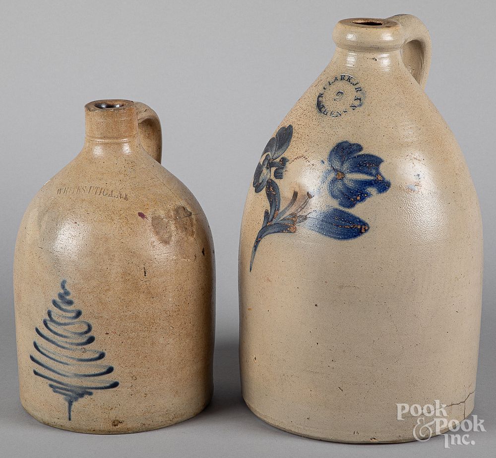 Appraisal: Two stoneware jugs th c Two stoneware jugs th c