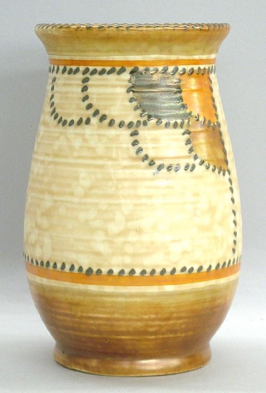 Appraisal: Charlotte Rhead Crown Ducal 'Patch' ovoid vase pattern signed high