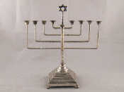 Appraisal: Judaica A silver plated musical chanukia x cm high