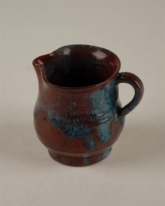 Appraisal: Ben Owen Red and Turquoise Glazed Pitcher pencil signed Ben