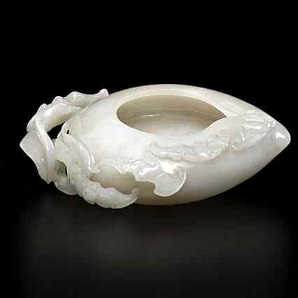 Appraisal: Chinese Jade Brush Washer Chinese th century An unmarked jade