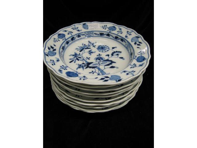 Appraisal: Meissen Blue Onion Porcelain Bowls diameter crossed swords mark excellent