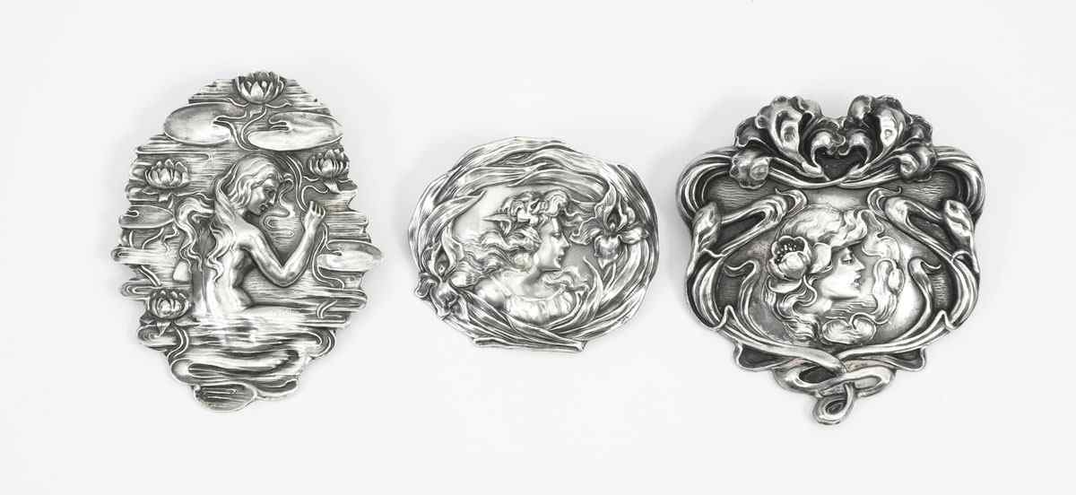 Appraisal: UNGER BROTHERS ART NOUVEAU STERLING SILVER PINS To include Pin