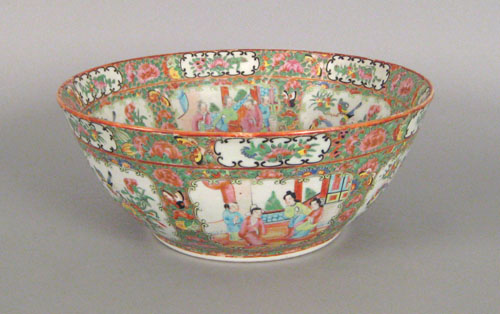 Appraisal: Chinese export porcelain rose medallion punch bowl th c h