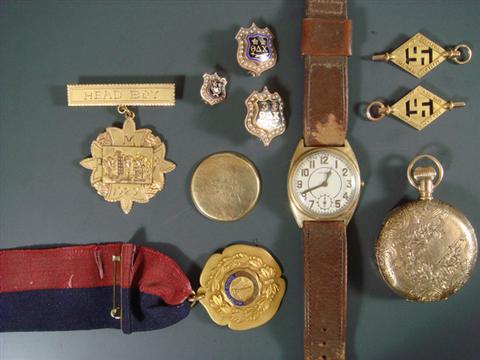 Appraisal: SS Titanic survivor's jewelry ephemera lot c o K YG