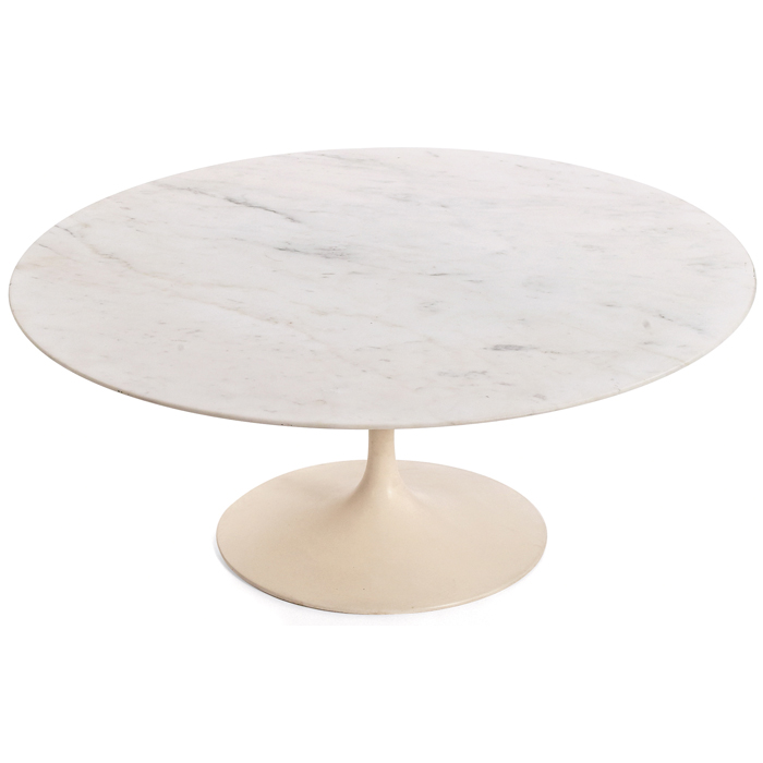 Appraisal: Eero Saarinen Pedestal coffee table by Knoll round white marble