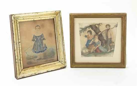 Appraisal: A Group of Three Folk Art Paintings of various origins