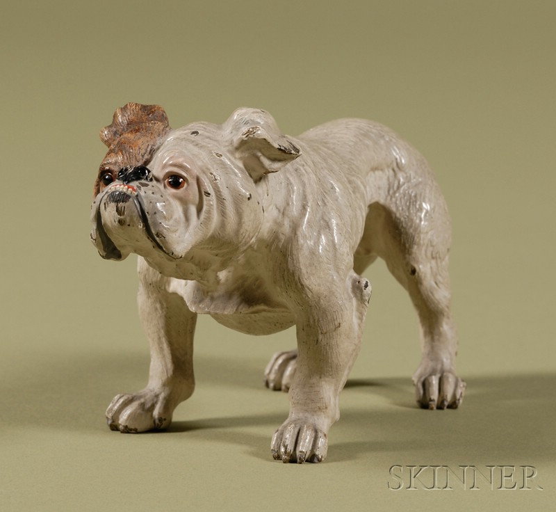 Appraisal: Viennese Cold-painted Bronze Figure of Bulldog c standing with a